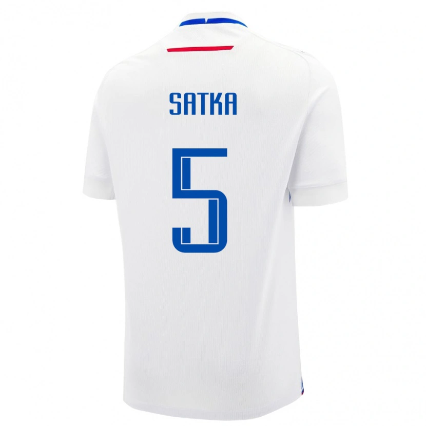 Danxen Uomo Maglia Slovacchia Lubomir Satka #5 Bianco Kit Gara Away 24-26 Maglietta