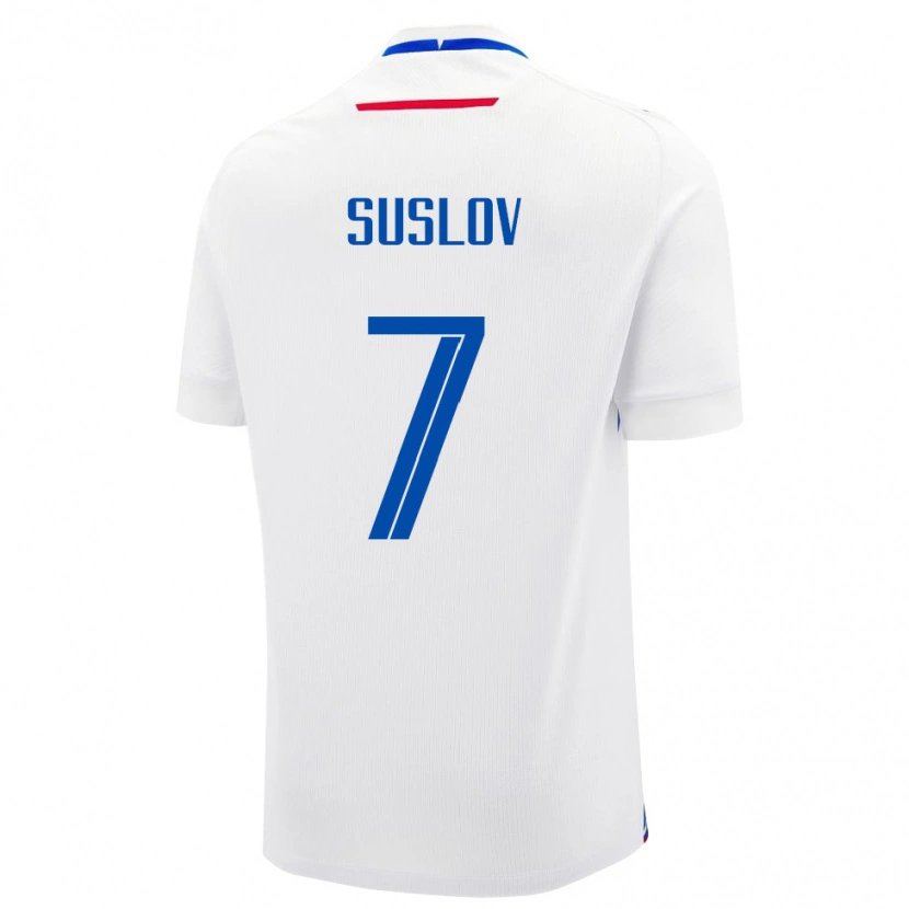 Danxen Uomo Maglia Slovacchia Tomas Suslov #7 Bianco Kit Gara Away 24-26 Maglietta