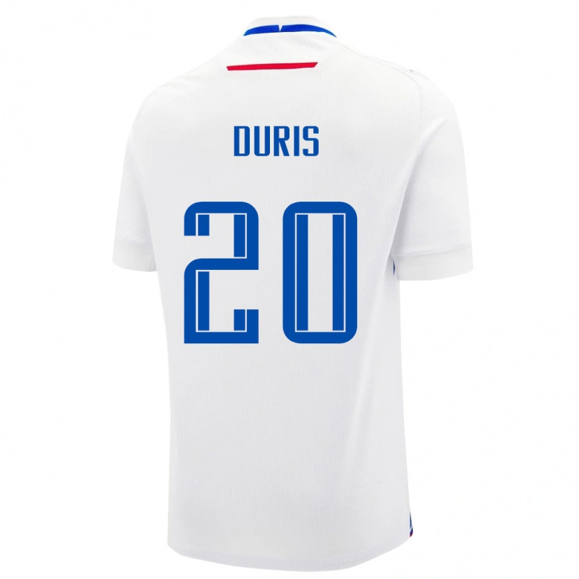 Danxen Uomo Maglia Slovacchia David Duris #20 Bianco Kit Gara Away 24-26 Maglietta