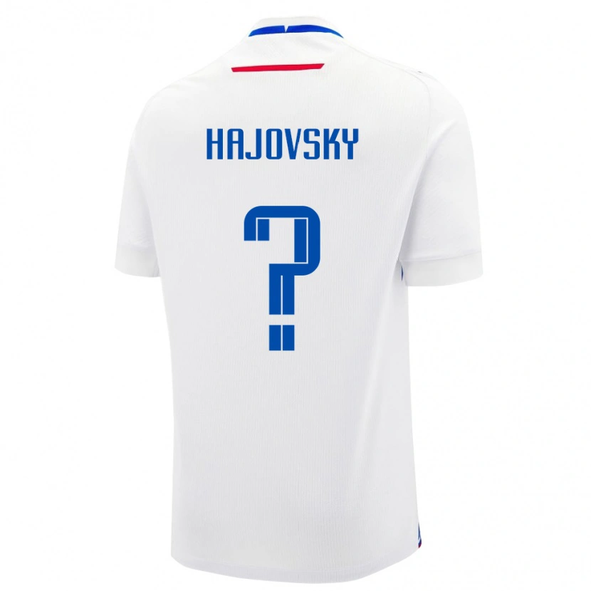 Danxen Uomo Maglia Slovacchia Tadeas Hajovsky #0 Bianco Kit Gara Away 24-26 Maglietta