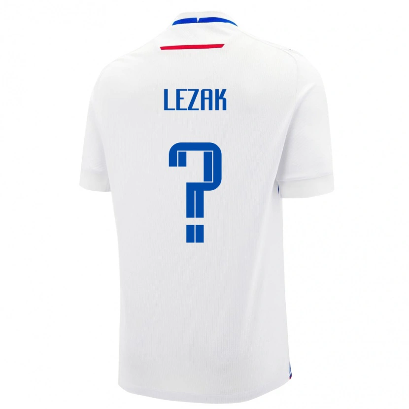 Danxen Uomo Maglia Slovacchia Jakub Lezak #0 Bianco Kit Gara Away 24-26 Maglietta