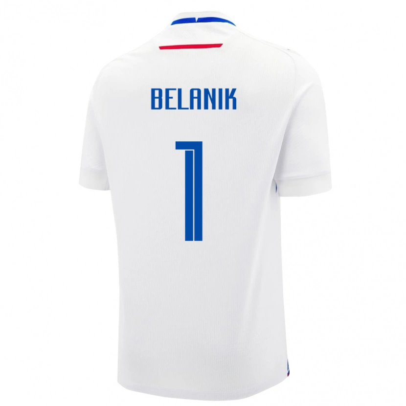 Danxen Uomo Maglia Slovacchia Samuel Belanik #1 Bianco Kit Gara Away 24-26 Maglietta