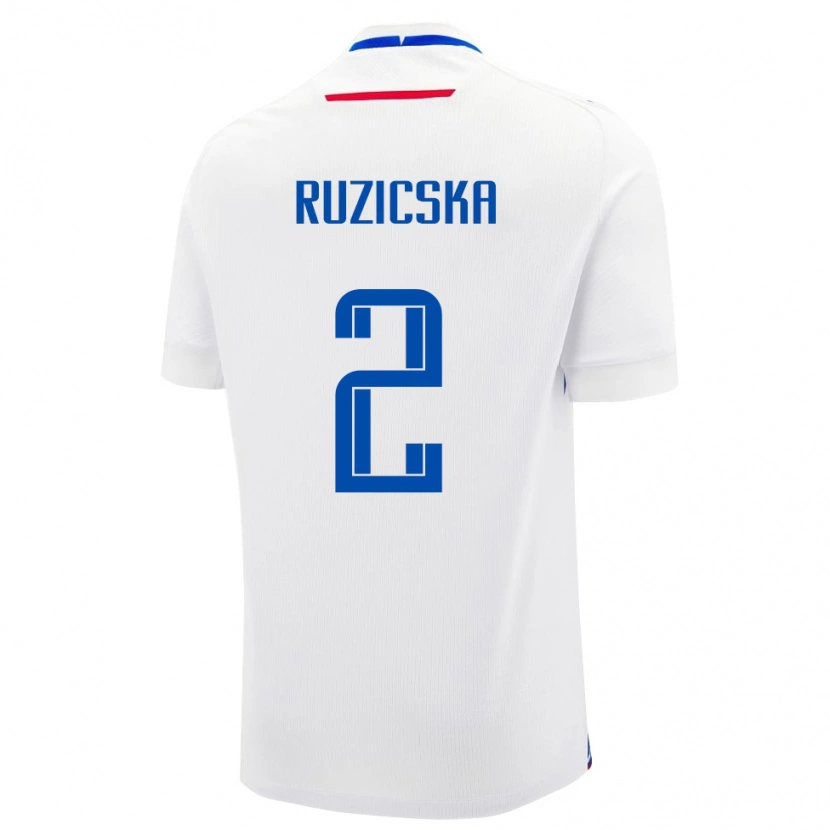 Danxen Uomo Maglia Slovacchia Dominik Ruzicska #2 Bianco Kit Gara Away 24-26 Maglietta