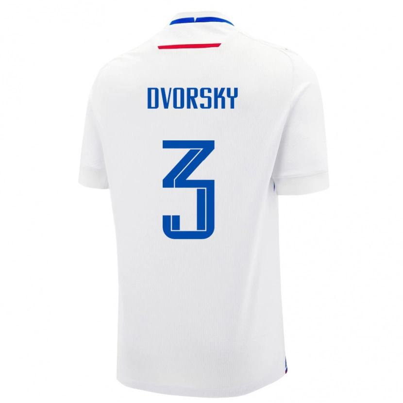 Danxen Uomo Maglia Slovacchia Lukas Dvorsky #3 Bianco Kit Gara Away 24-26 Maglietta