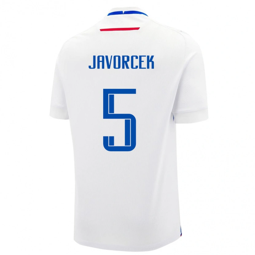 Danxen Uomo Maglia Slovacchia Dominik Javorcek #5 Bianco Kit Gara Away 24-26 Maglietta