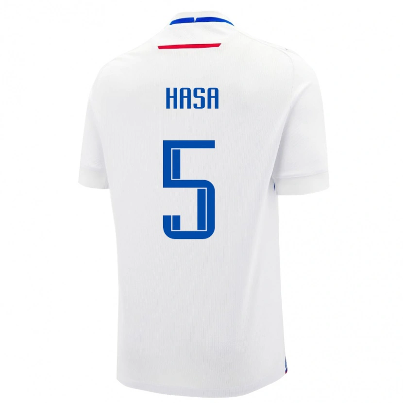 Danxen Uomo Maglia Slovacchia Samuel Hasa #5 Bianco Kit Gara Away 24-26 Maglietta