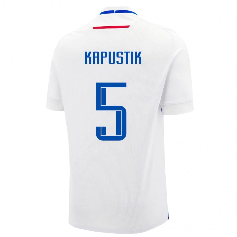 Danxen Uomo Maglia Slovacchia Killian Kapustik #5 Bianco Kit Gara Away 24-26 Maglietta