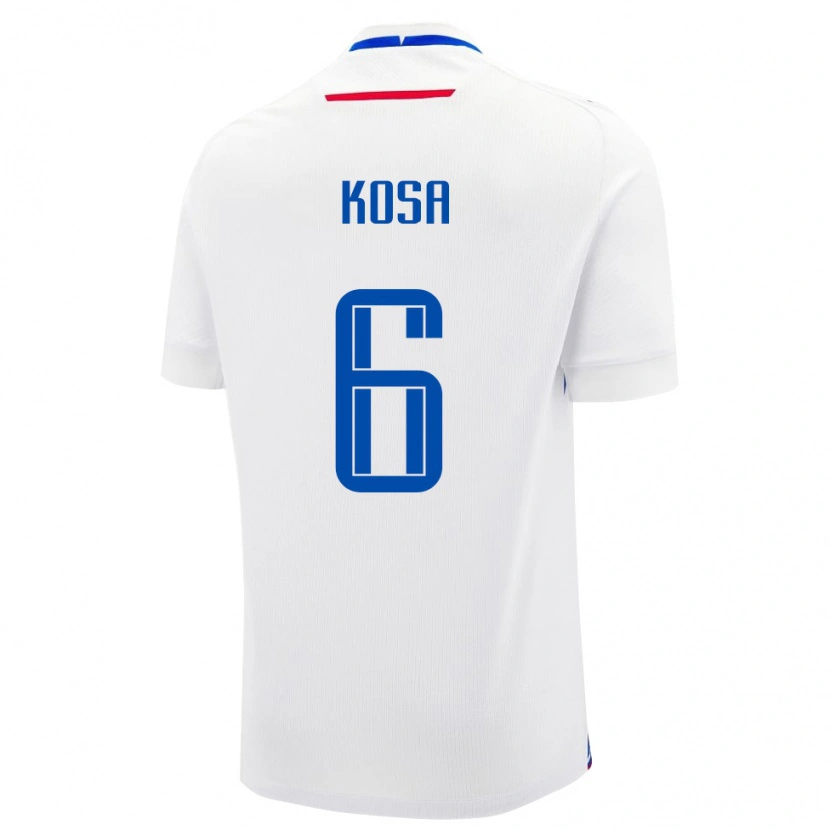 Danxen Uomo Maglia Slovacchia Sebastian Kosa #6 Bianco Kit Gara Away 24-26 Maglietta