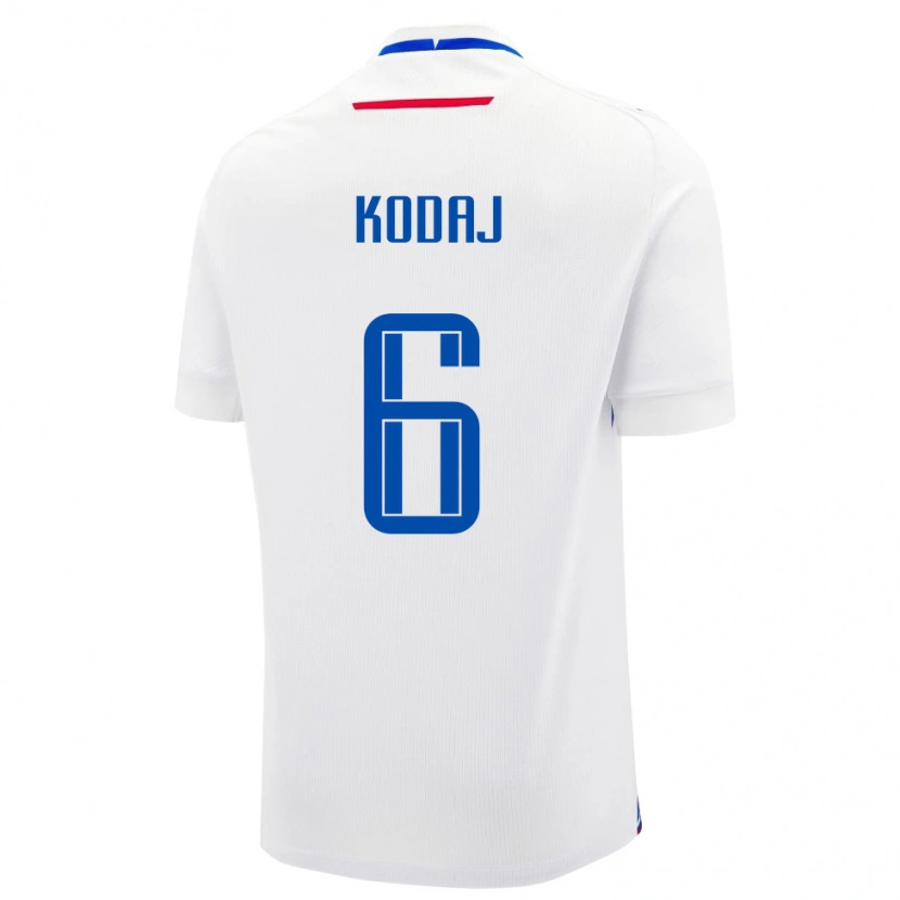 Danxen Uomo Maglia Slovacchia Milan Kodaj #6 Bianco Kit Gara Away 24-26 Maglietta