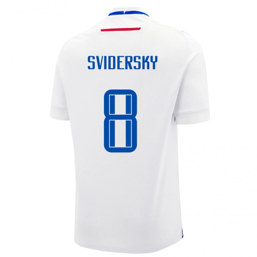 Danxen Uomo Maglia Slovacchia Martin Svidersky #8 Bianco Kit Gara Away 24-26 Maglietta