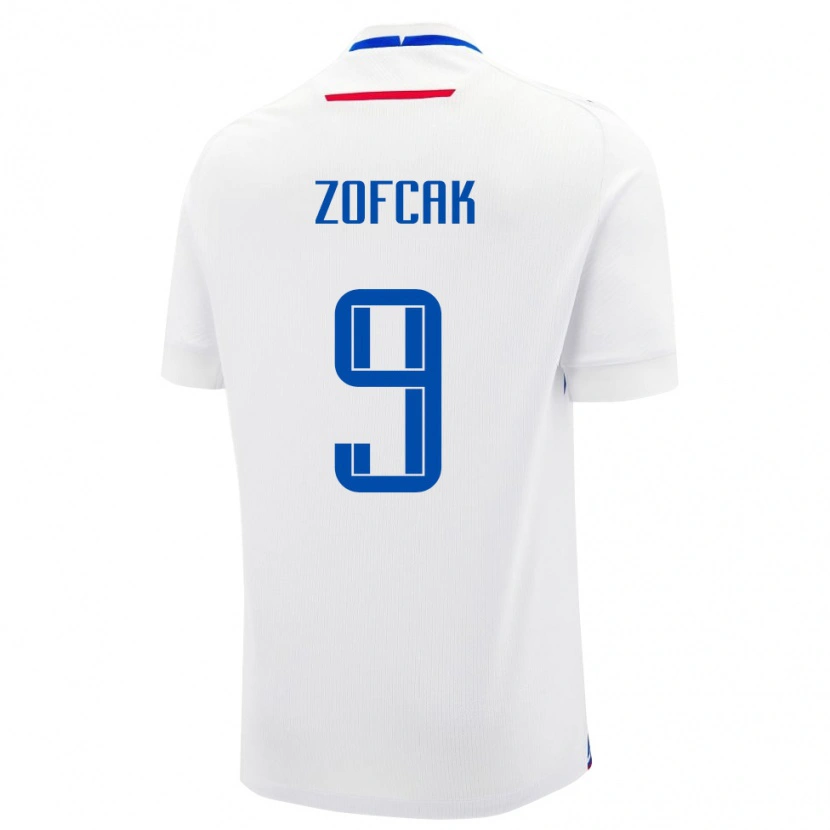 Danxen Uomo Maglia Slovacchia Denis Zofcak #9 Bianco Kit Gara Away 24-26 Maglietta