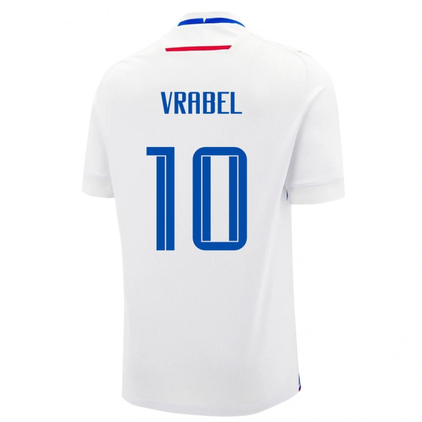 Danxen Uomo Maglia Slovacchia Alex Vrabel #10 Bianco Kit Gara Away 24-26 Maglietta