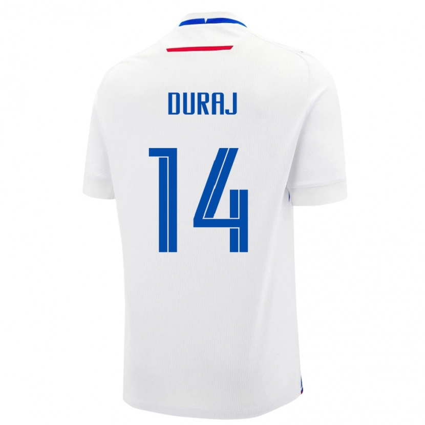 Danxen Uomo Maglia Slovacchia Michal Duraj #14 Bianco Kit Gara Away 24-26 Maglietta