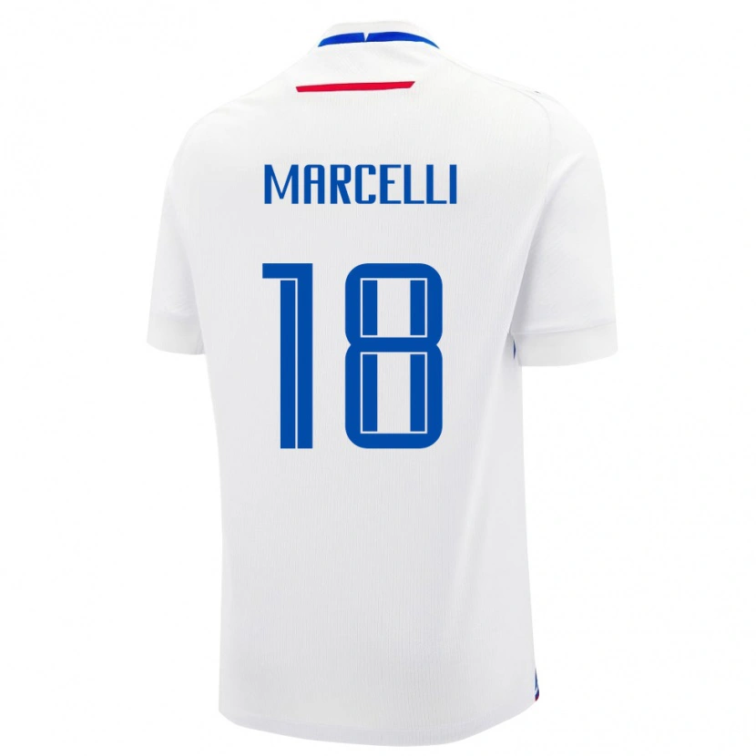 Danxen Uomo Maglia Slovacchia Nino Marcelli #18 Bianco Kit Gara Away 24-26 Maglietta