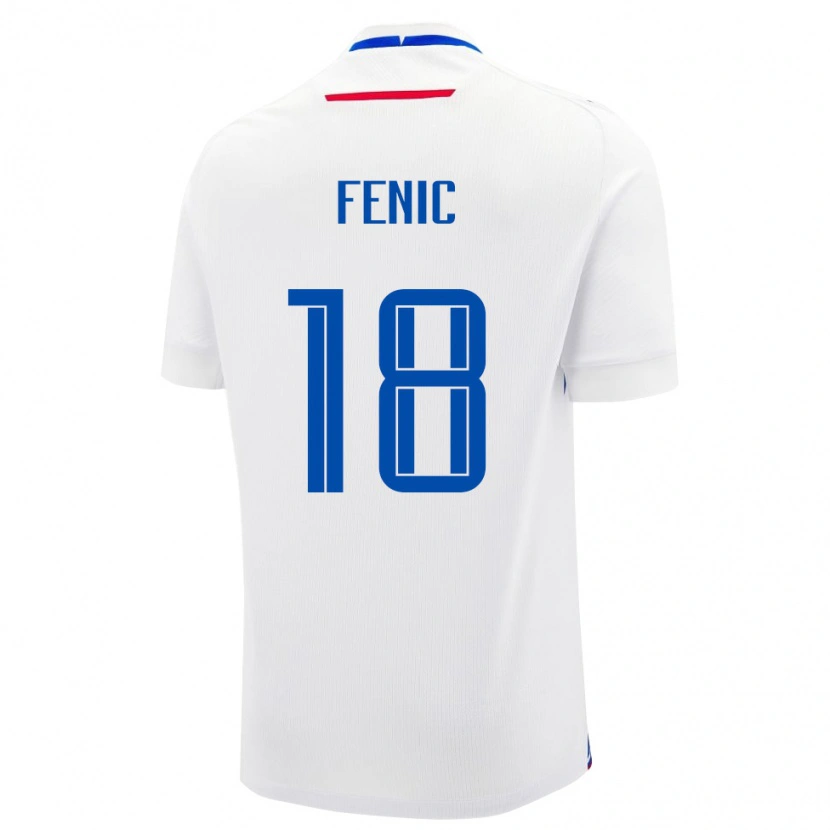 Danxen Uomo Maglia Slovacchia Oliver Fenic #18 Bianco Kit Gara Away 24-26 Maglietta