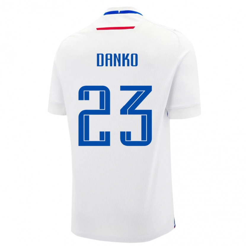 Danxen Uomo Maglia Slovacchia Adam Danko #23 Bianco Kit Gara Away 24-26 Maglietta