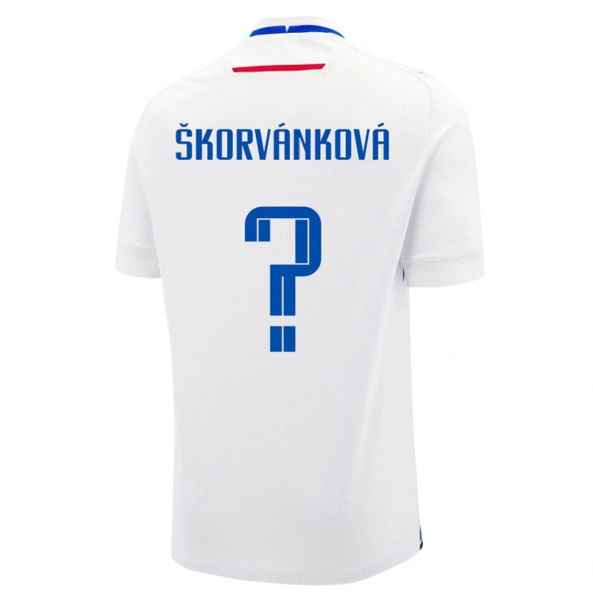 Danxen Uomo Maglia Slovacchia Dominika Škorvánková #0 Bianco Kit Gara Away 24-26 Maglietta