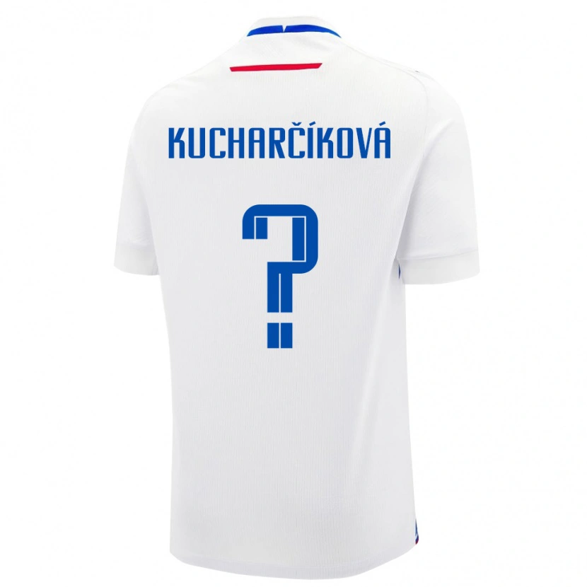Danxen Uomo Maglia Slovacchia Dominika Kucharčíková #0 Bianco Kit Gara Away 24-26 Maglietta