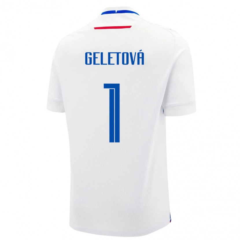 Danxen Uomo Maglia Slovacchia Martina Geletová #1 Bianco Kit Gara Away 24-26 Maglietta