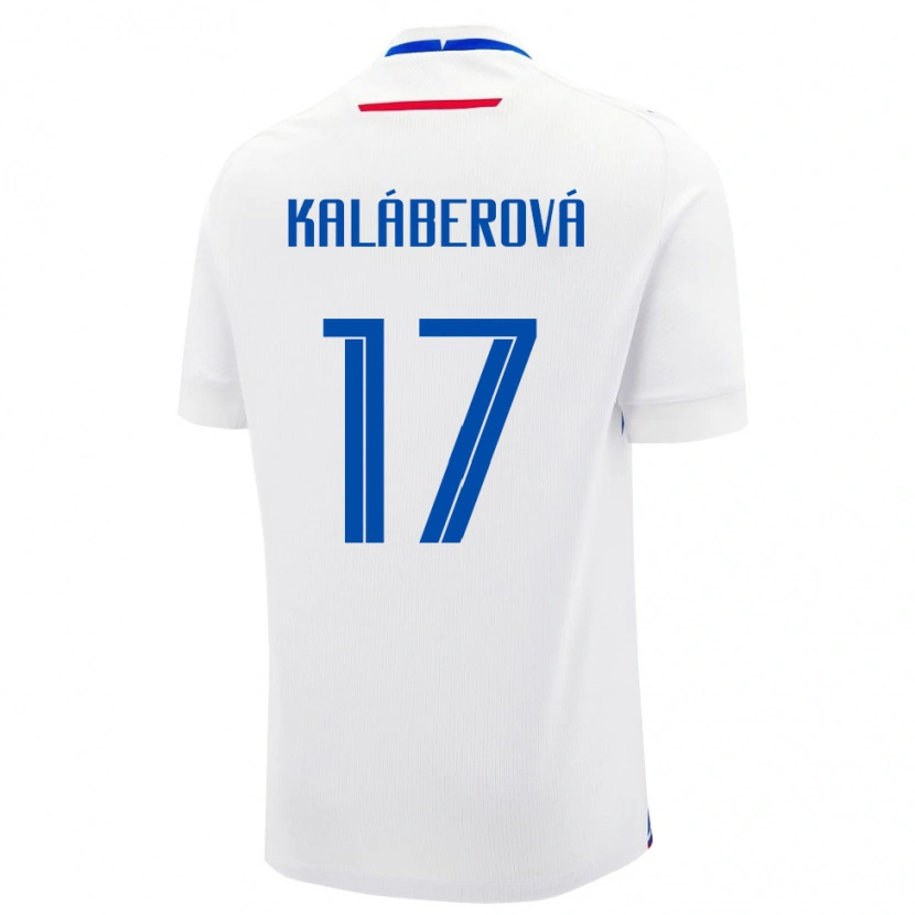 Danxen Uomo Maglia Slovacchia Victoria Kaláberová #17 Bianco Kit Gara Away 24-26 Maglietta