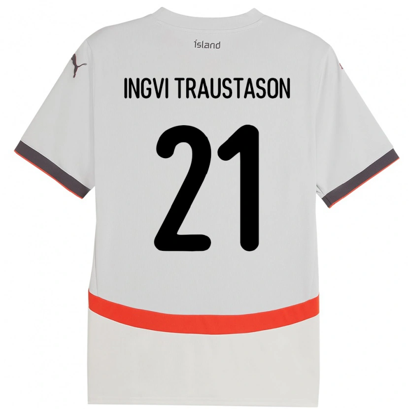 Danxen Uomo Maglia Islanda Arnór Ingvi Traustason #21 Bianco Kit Gara Away 24-26 Maglietta