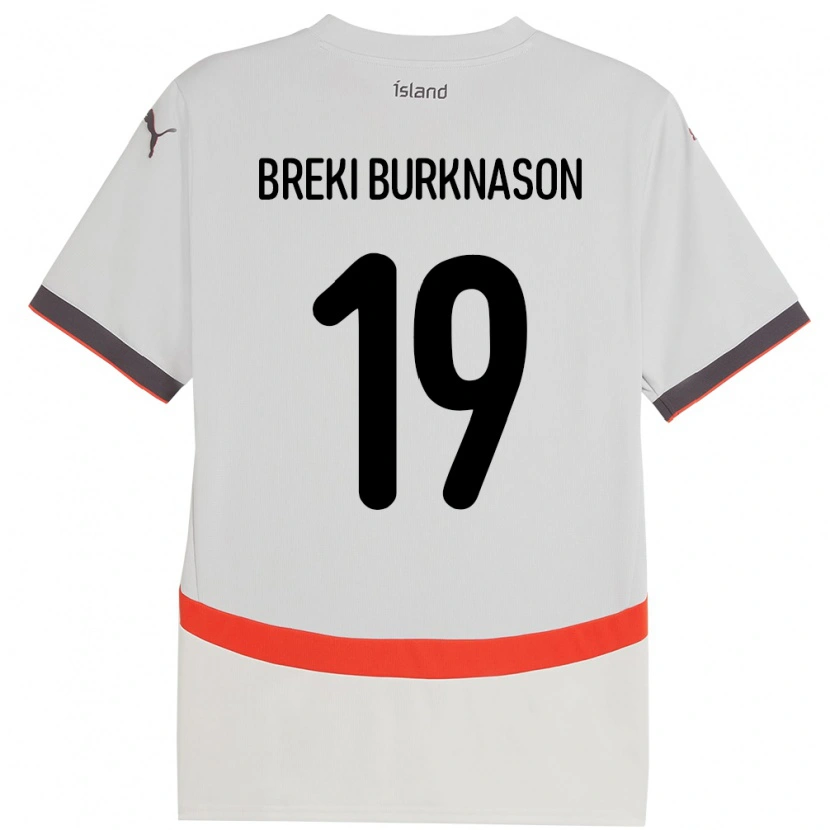 Danxen Uomo Maglia Islanda Birnir Breki Burknason #19 Bianco Kit Gara Away 24-26 Maglietta