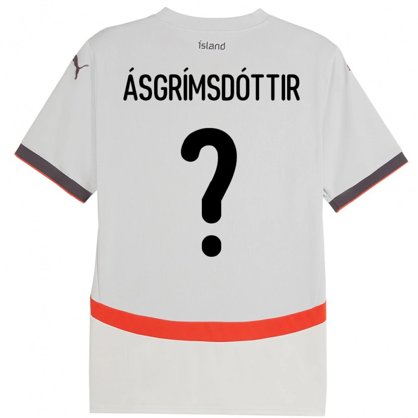 Danxen Uomo Maglia Islanda Arna Ásgrímsdóttir #0 Bianco Kit Gara Away 24-26 Maglietta