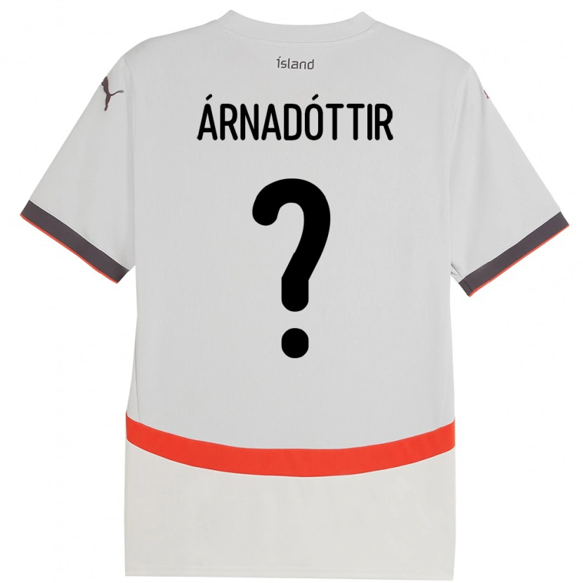Danxen Uomo Maglia Islanda Kristín Dís Árnadóttir #0 Bianco Kit Gara Away 24-26 Maglietta