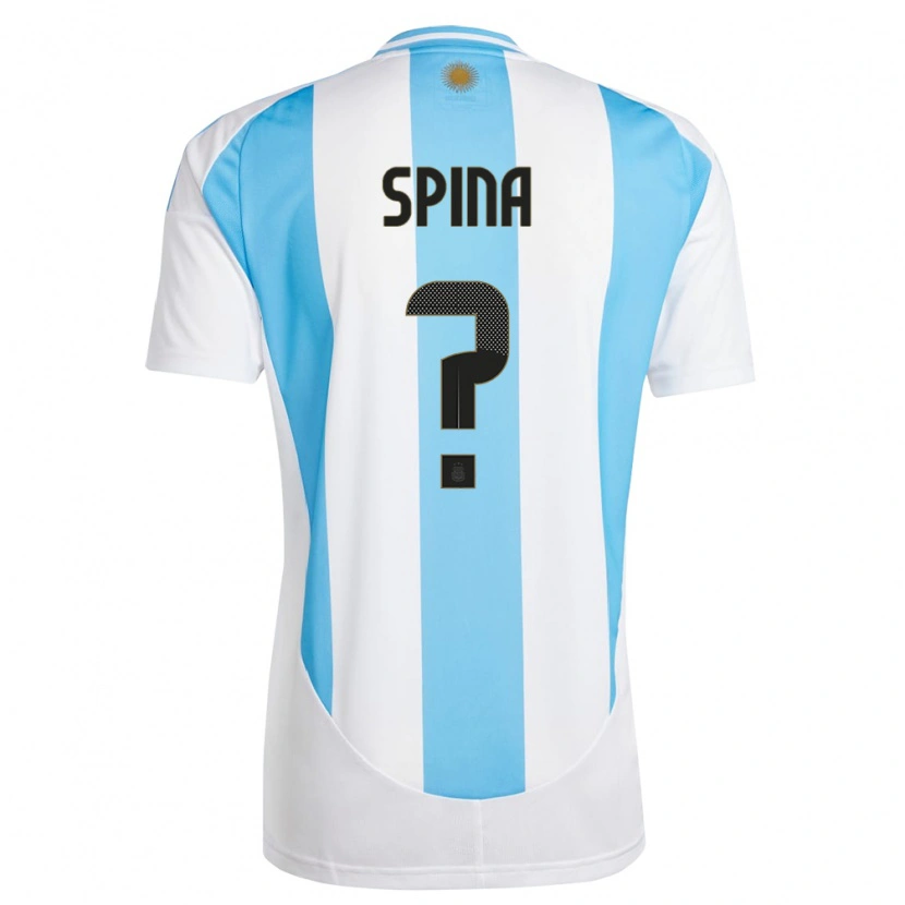 Danxen Donna Maglia Argentina Gerónimo Spina #0 Bianco Blu Kit Gara Home 24-26 Maglietta