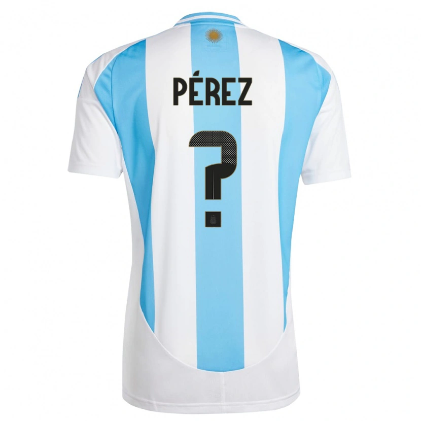 Danxen Donna Maglia Argentina Tomás Pérez #0 Bianco Blu Kit Gara Home 24-26 Maglietta