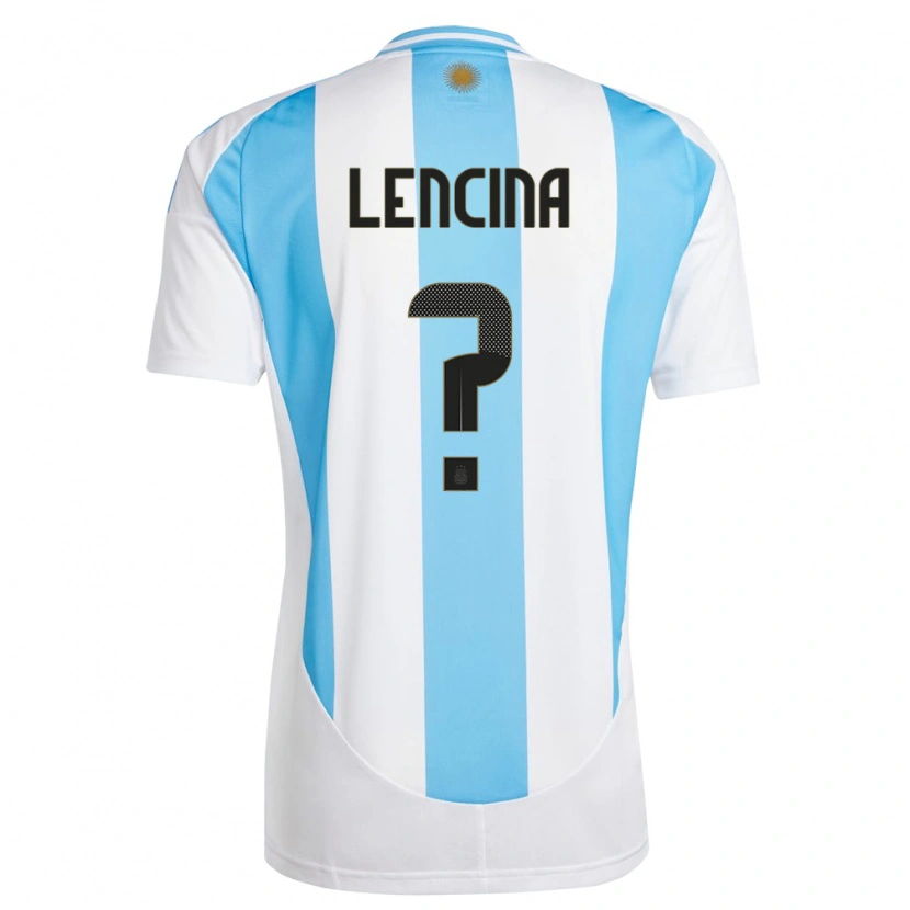 Danxen Donna Maglia Argentina Santiago Lencina #0 Bianco Blu Kit Gara Home 24-26 Maglietta