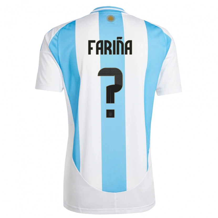 Danxen Donna Maglia Argentina Benjamín Fariña #0 Bianco Blu Kit Gara Home 24-26 Maglietta
