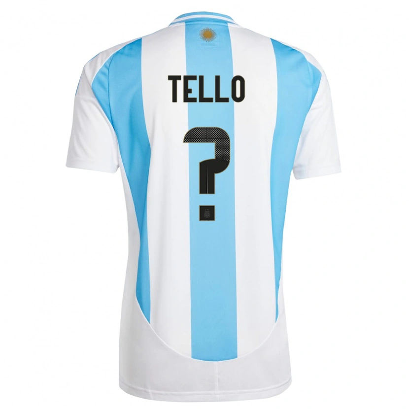 Danxen Donna Maglia Argentina Alejandro Tello #0 Bianco Blu Kit Gara Home 24-26 Maglietta