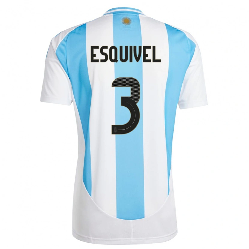 Danxen Donna Maglia Argentina Lucas Esquivel #3 Bianco Blu Kit Gara Home 24-26 Maglietta