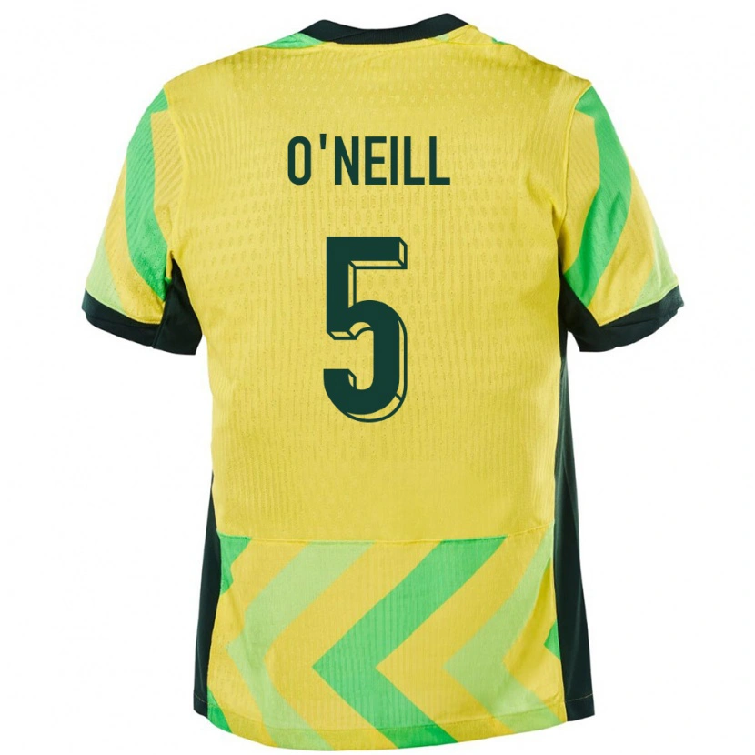 Danxen Donna Maglia Australia Aiden O'neill #5 Oro Kit Gara Home 24-26 Maglietta