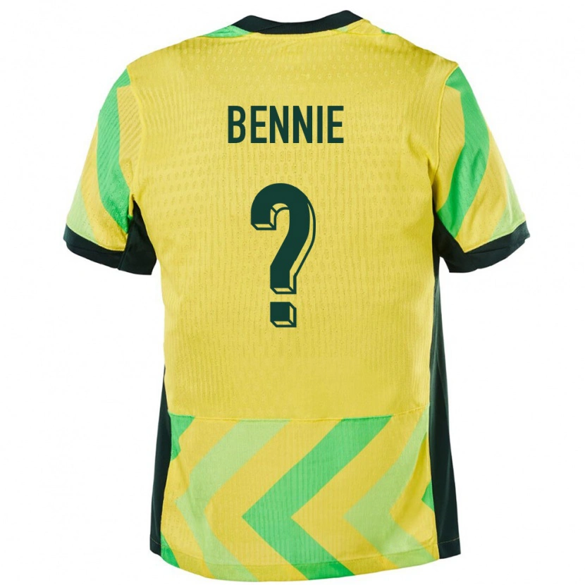 Danxen Donna Maglia Australia Daniel Bennie #0 Oro Kit Gara Home 24-26 Maglietta