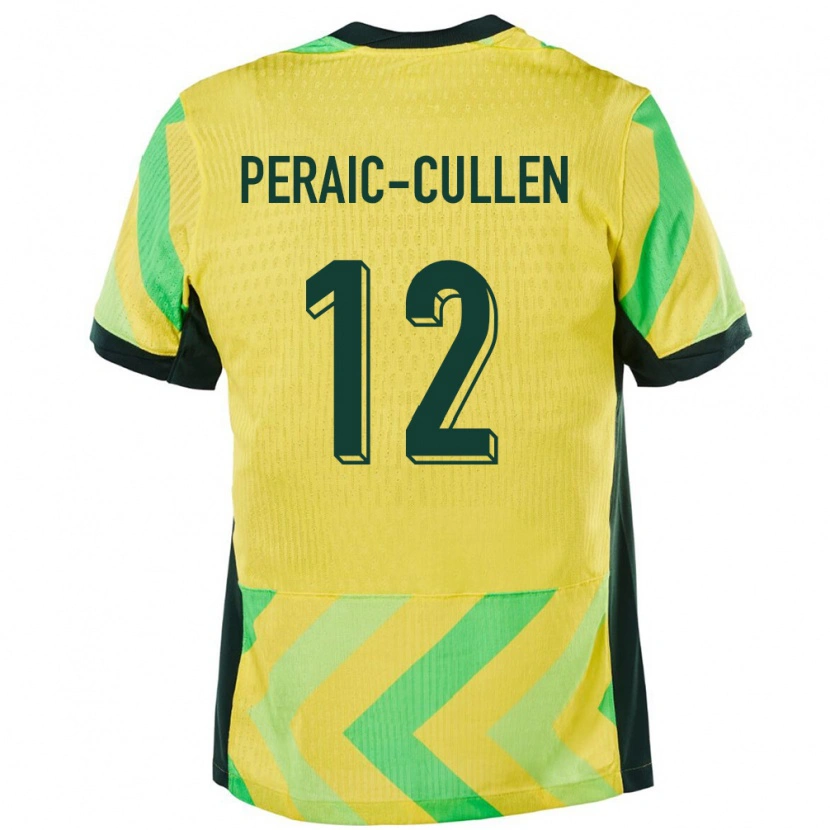 Danxen Donna Maglia Australia Dylan Peraić-Cullen #12 Oro Kit Gara Home 24-26 Maglietta