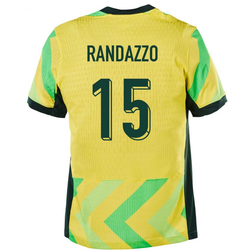 Danxen Donna Maglia Australia Oliver Randazzo #15 Oro Kit Gara Home 24-26 Maglietta