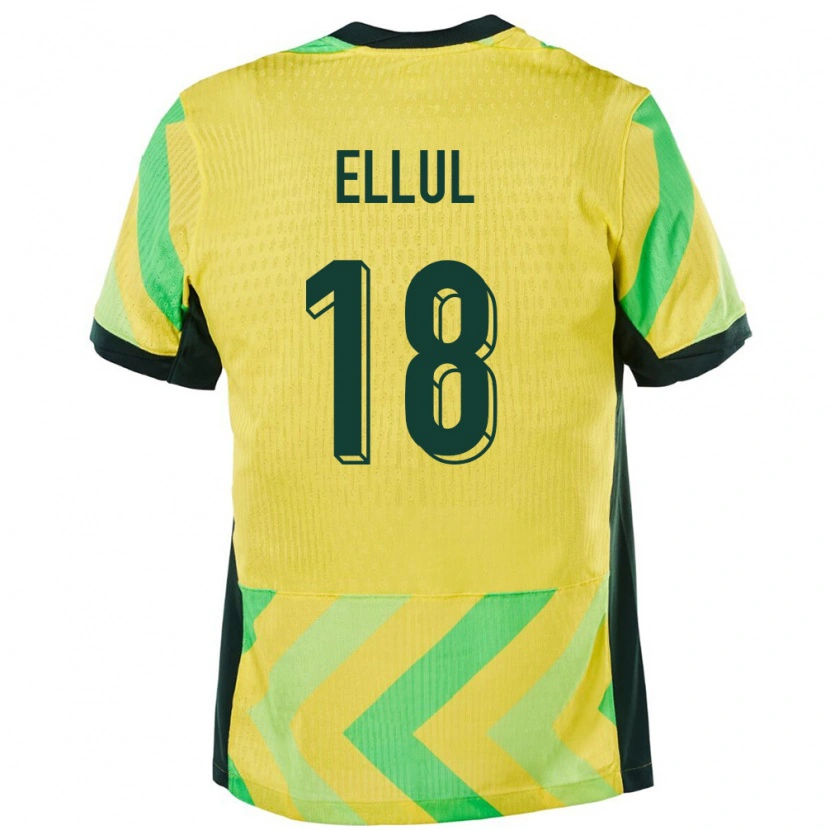 Danxen Donna Maglia Australia Noah Ellul #18 Oro Kit Gara Home 24-26 Maglietta