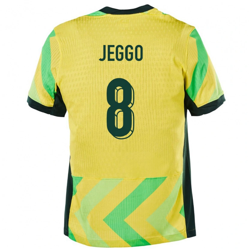 Danxen Donna Maglia Australia James Jeggo #8 Oro Kit Gara Home 24-26 Maglietta