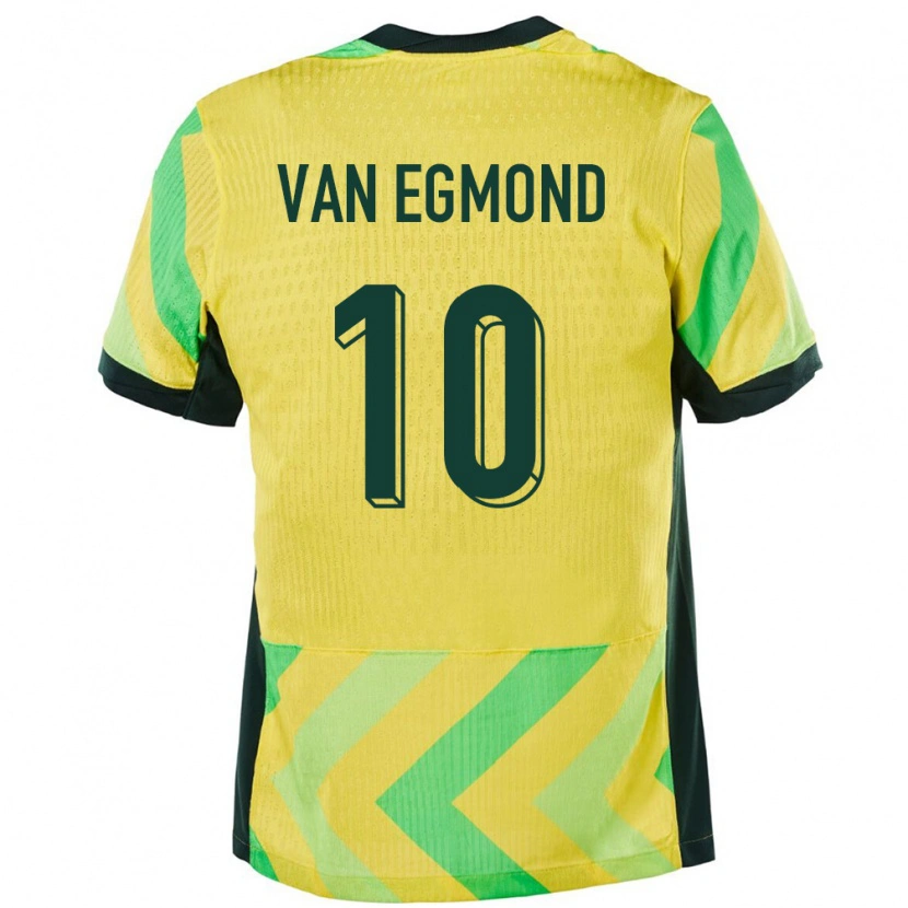 Danxen Donna Maglia Australia Emily Van Egmond #10 Oro Kit Gara Home 24-26 Maglietta