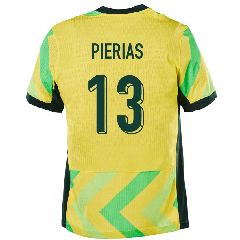 Danxen Donna Maglia Australia Dylan Pierias #13 Oro Kit Gara Home 24-26 Maglietta