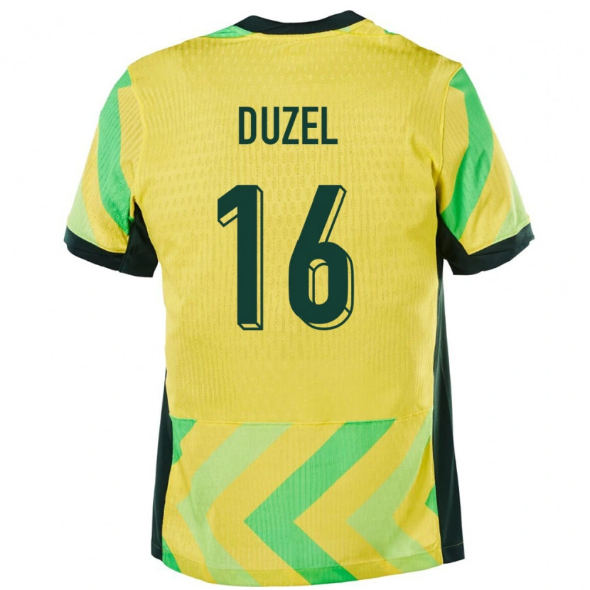 Danxen Donna Maglia Australia Luke Duzel #16 Oro Kit Gara Home 24-26 Maglietta