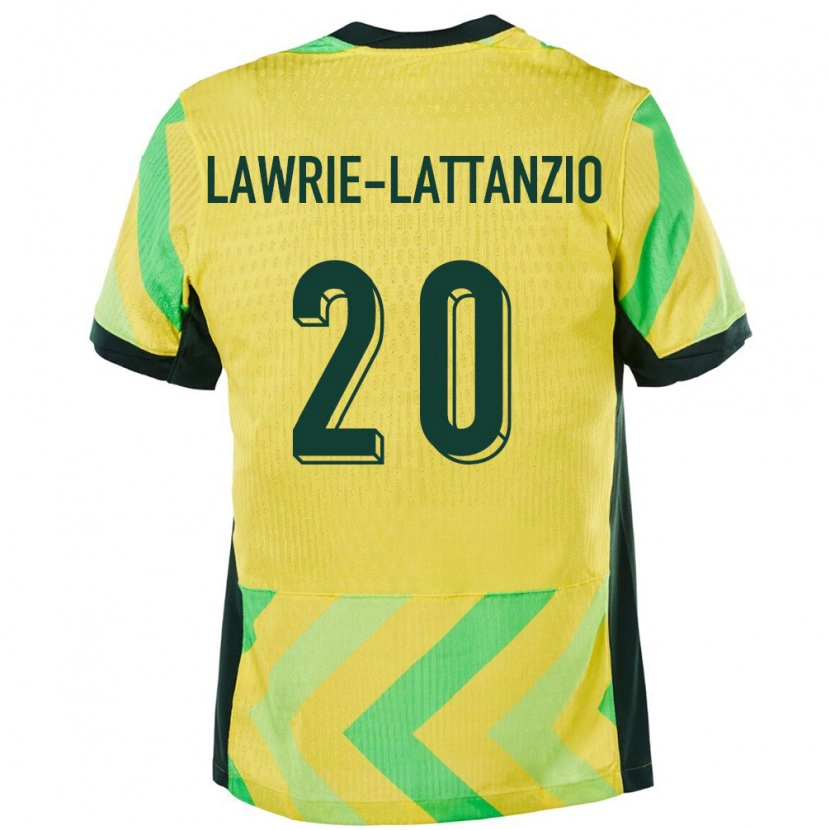 Danxen Donna Maglia Australia Luis Lawrie Lattanzio #20 Oro Kit Gara Home 24-26 Maglietta