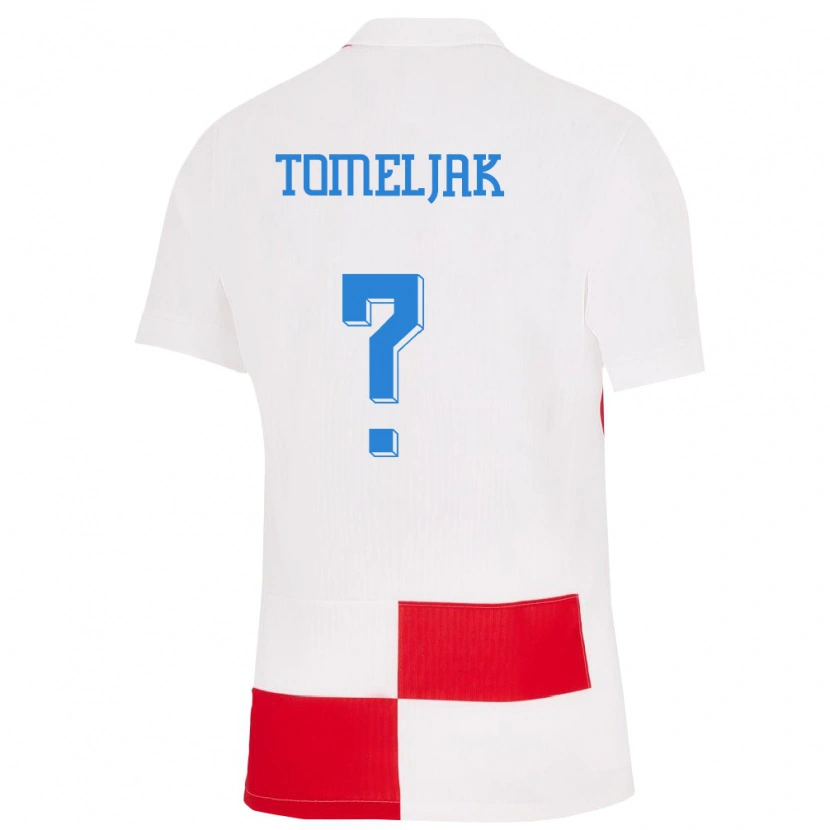 Danxen Donna Maglia Croazia Noa Tomeljak #0 Bianco Rosso Kit Gara Home 24-26 Maglietta