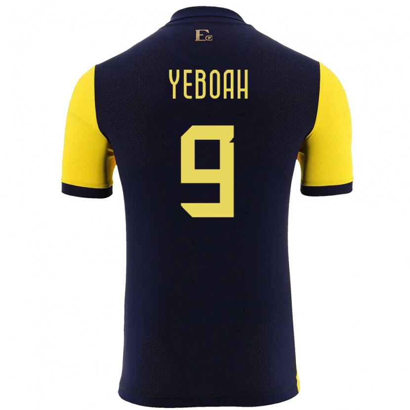 Danxen Donna Maglia Ecuador John Yeboah #9 Giallo Kit Gara Home 24-26 Maglietta