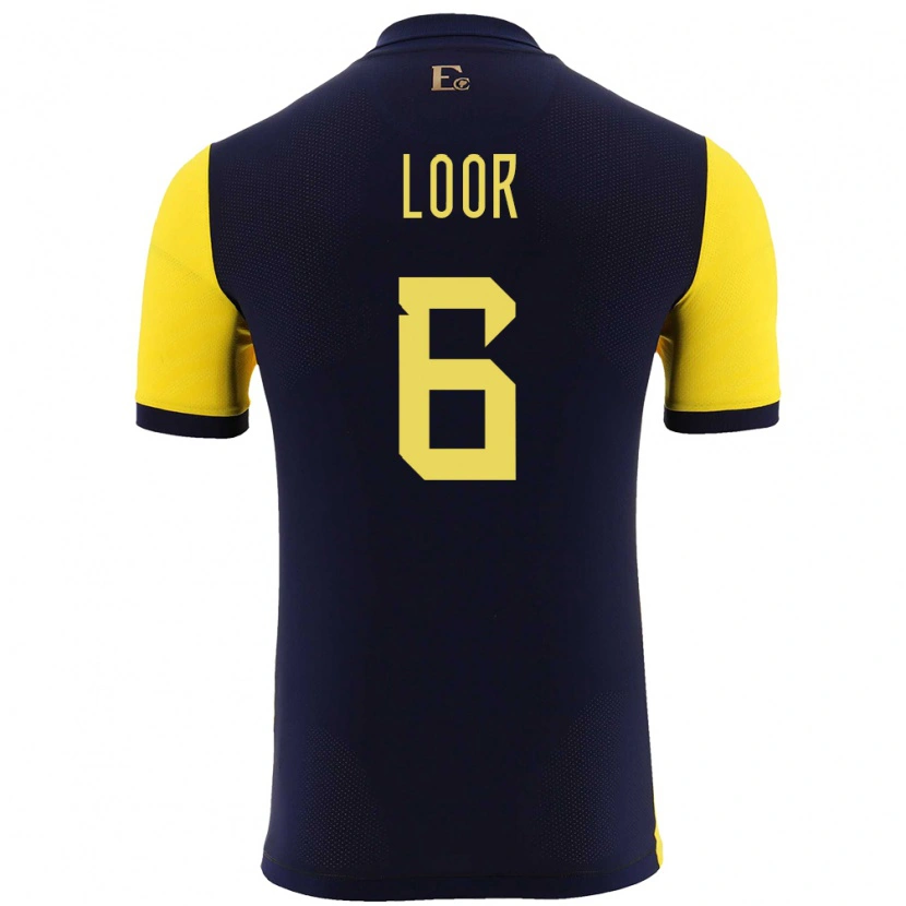Danxen Donna Maglia Ecuador Layan Loor #6 Giallo Kit Gara Home 24-26 Maglietta