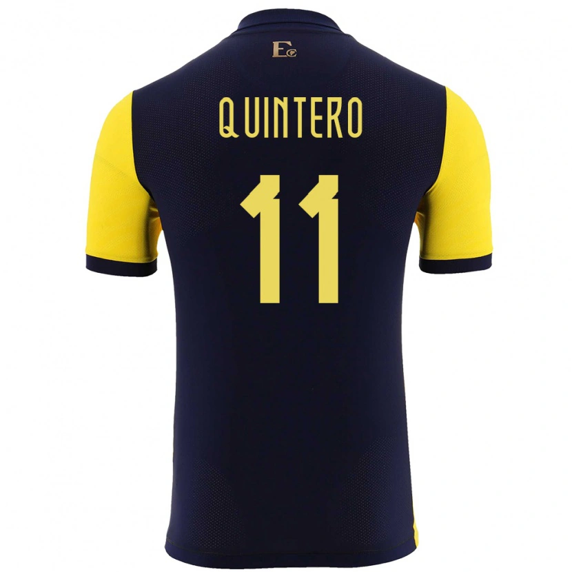 Danxen Donna Maglia Ecuador Edwin Quintero #11 Giallo Kit Gara Home 24-26 Maglietta