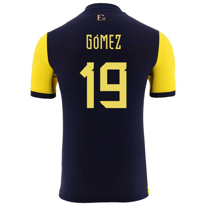 Danxen Donna Maglia Ecuador Aníbal Gómez #19 Giallo Kit Gara Home 24-26 Maglietta