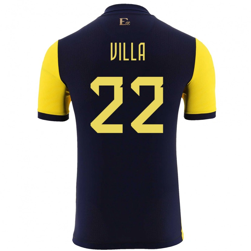 Danxen Donna Maglia Ecuador Alexis Villa #22 Giallo Kit Gara Home 24-26 Maglietta